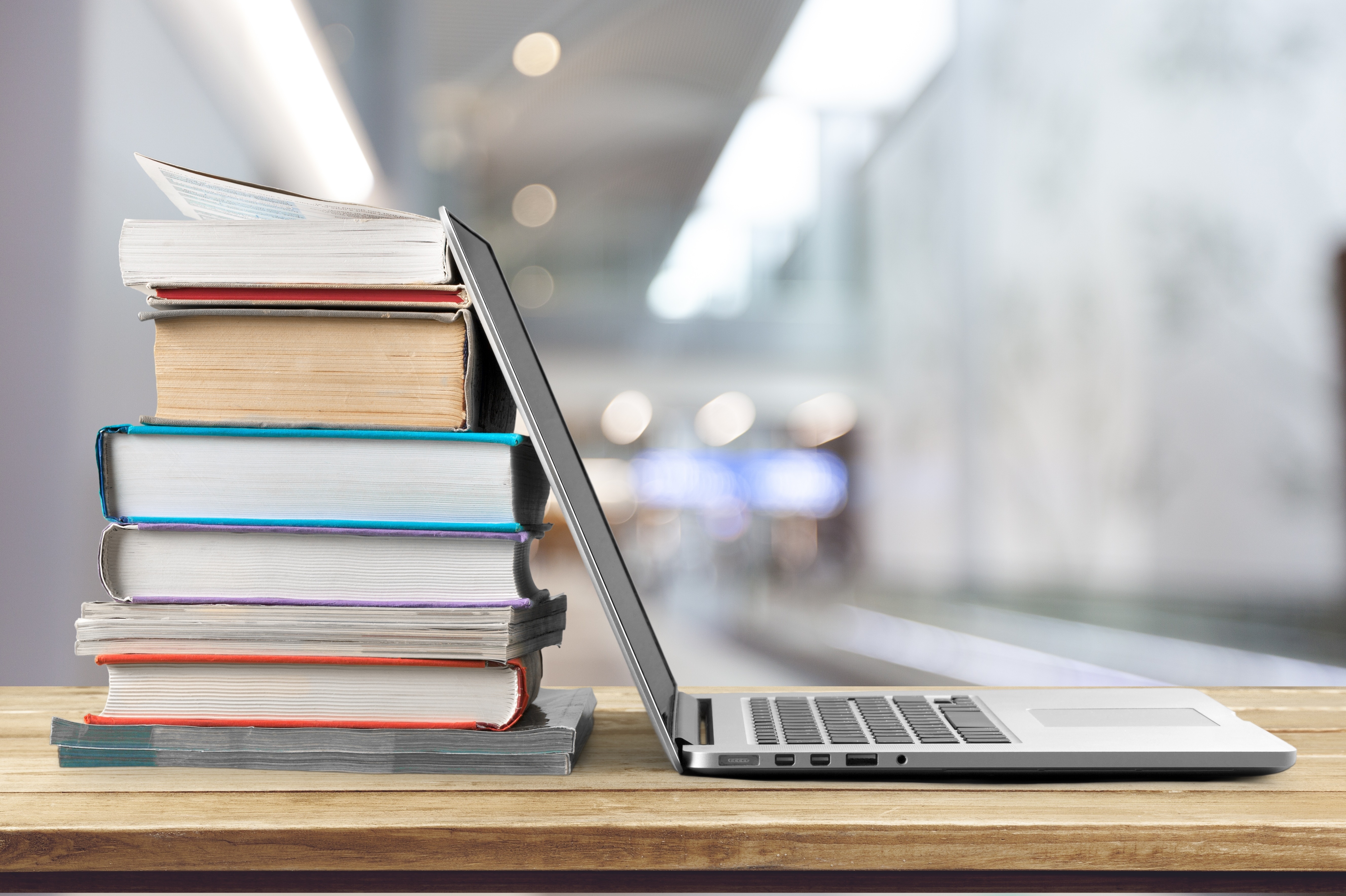 Books and laptop