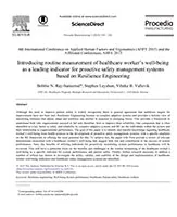 Introducing routine measurement of healthcare worker’s well-being as a leading indicator for proactive safety management systems based on Resilience Engineering