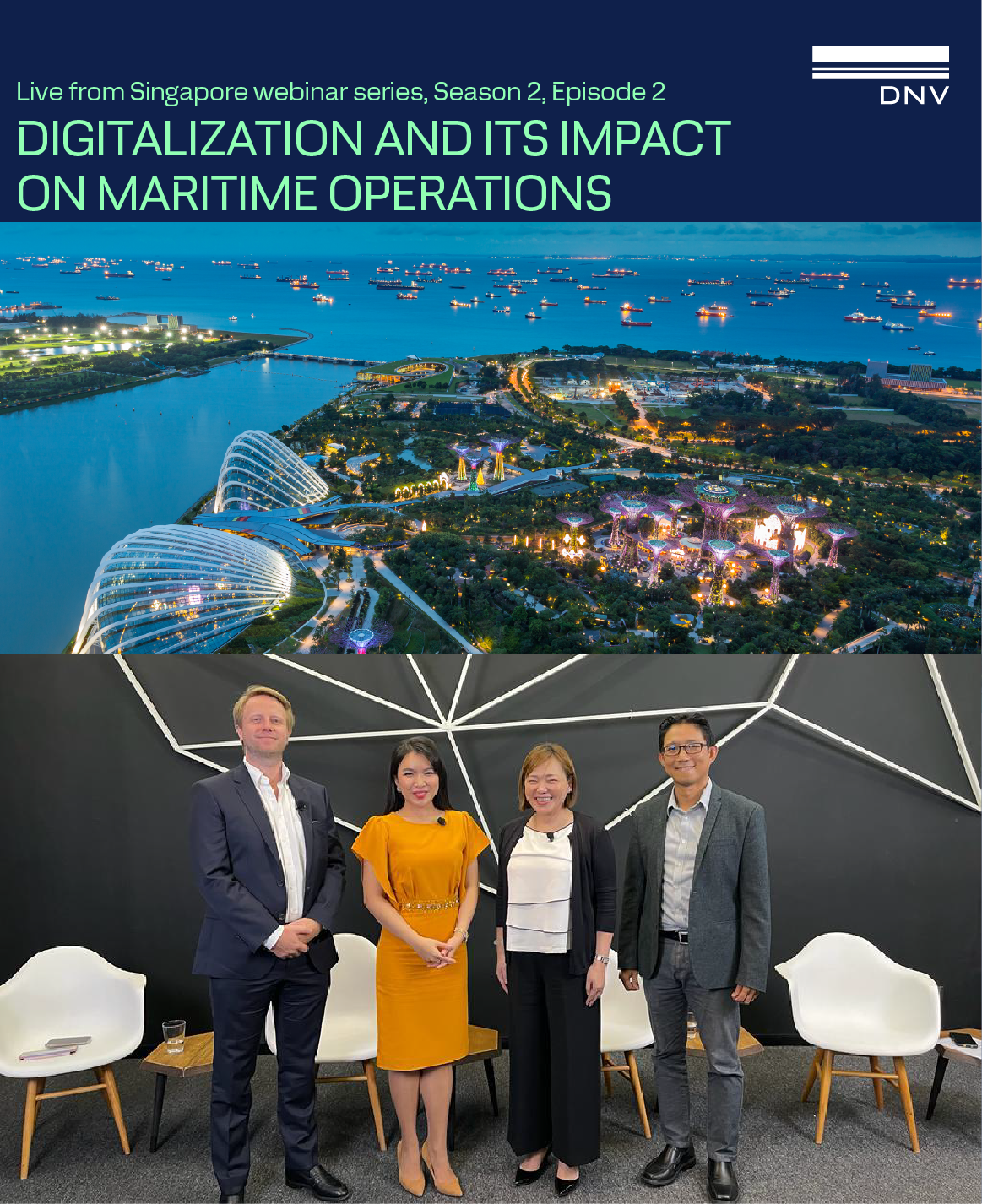 4 executives standing in a semi-circle in the studio